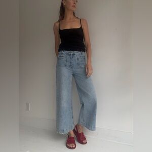 PAIGE Denim Cropped Flare Wide-Leg Jeans